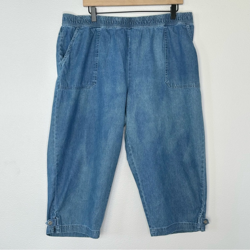 Vintage Emily Daniels Cropped Jeans 100% Cotton Sz XL 34" waist High rise Pants